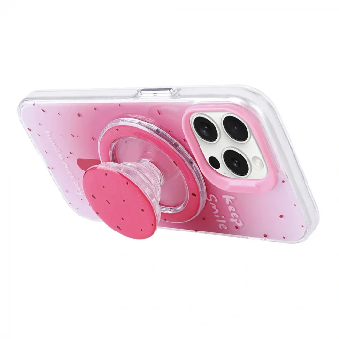 iPhone 15 Pro Max Kılıf M-safe Şarj Özellikli Tak-Çıkar Pop Soketli Tiktok Kapak