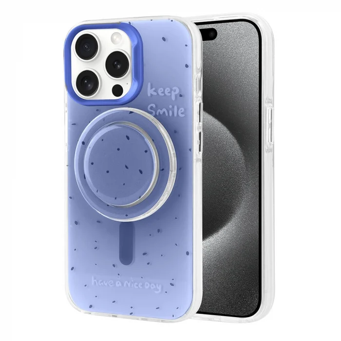 iPhone 15 Pro Max Kılıf M-safe Şarj Özellikli Tak-Çıkar Pop Soketli Tiktok Kapak