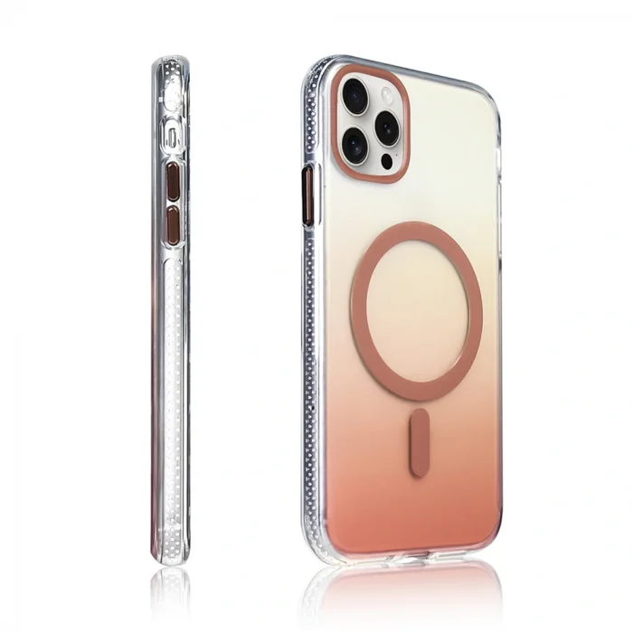 iPhone 15 Pro Max Kılıf M-safe Şarj Özellikli Transparan Renk Geçişli Toros Kapak