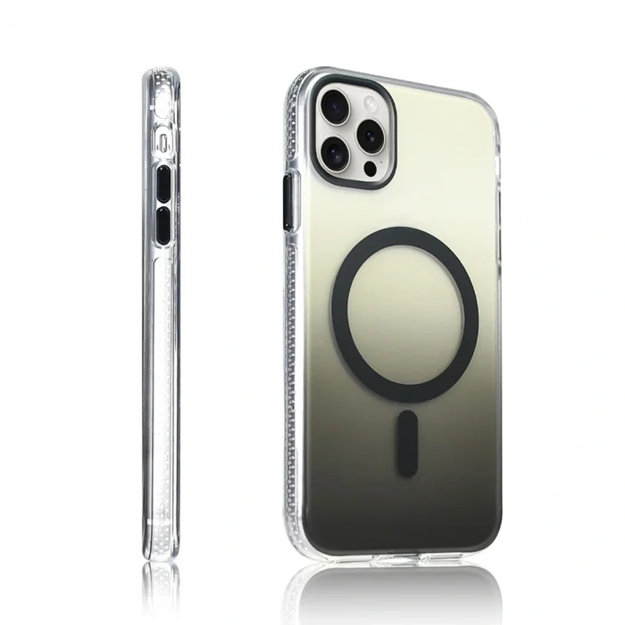 iPhone 15 Pro Max Kılıf M-safe Şarj Özellikli Transparan Renk Geçişli Toros Kapak