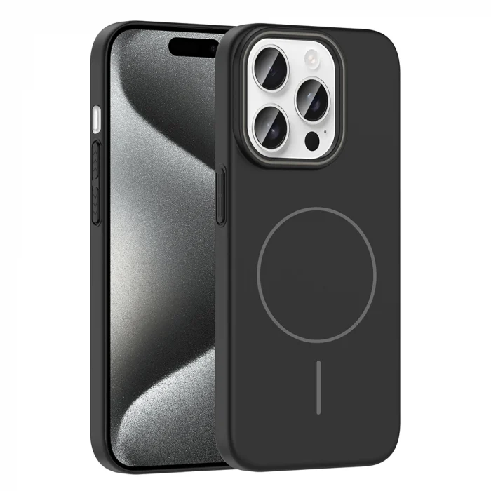 iPhone 15 Pro Max Kılıf M-safe Şarj Özellikli Ruby Sert Kapak