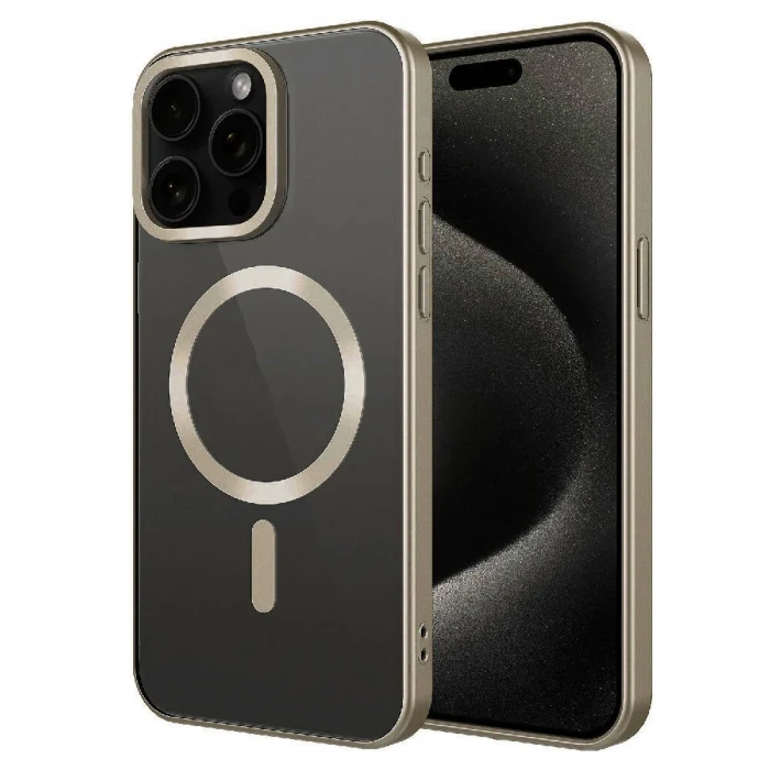 iPhone 15 Pro Max Kılıf Mat Tasarımlı M-safe Wireless Şarj Özellikli Mat Setro Kapak