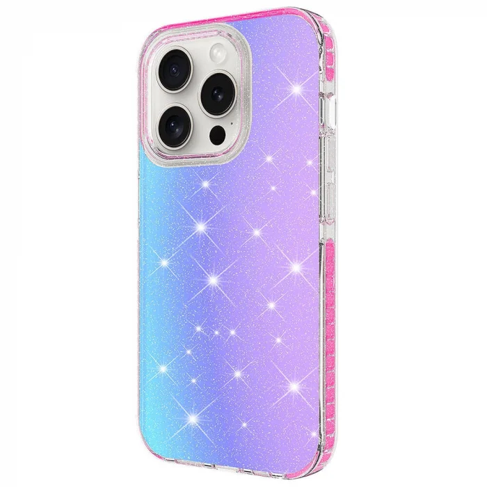iPhone 15 Pro Max Kılıf Parlak Renk Geçişli Velle Kapak