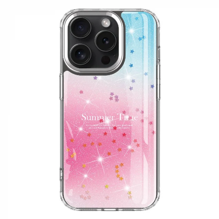 iPhone 15 Pro Max Kılıf Simli Desenli Parlak Task Kapak