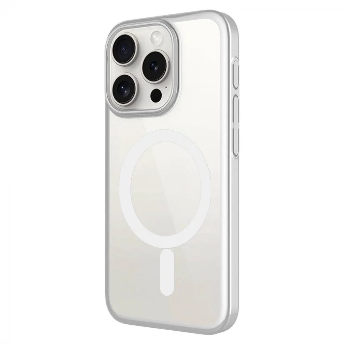 iPhone 15 Pro Max Uyumlu Kılıf Wireless Şarj Özellikli Sert PC Mat M-safe Kapak