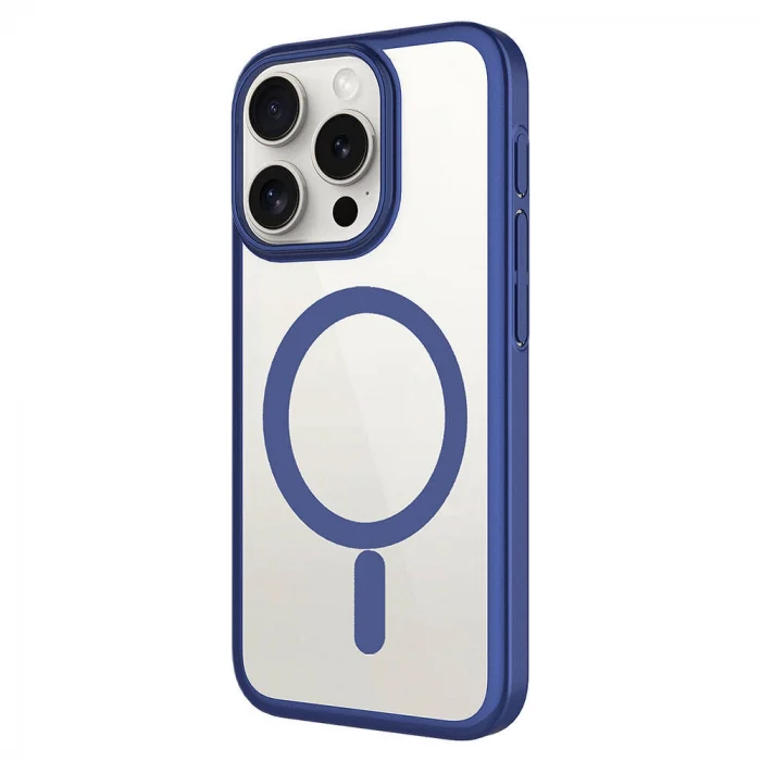 iPhone 15 Pro Max Uyumlu Kılıf Wireless Şarj Özellikli Sert PC Mat M-safe Kapak