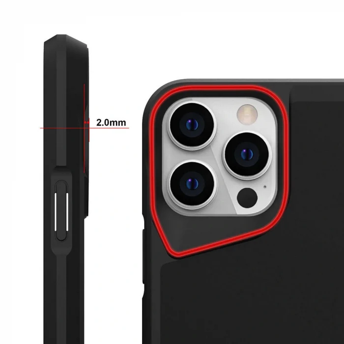 iPhone 15 Pro Max Kılıf Airbag Kenarlı T-Max Mat Standlı Kapak