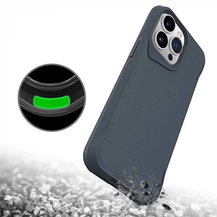 iPhone 15 Pro Max Kılıf Airbag Kenarlı T-Max Mat Standlı Kapak