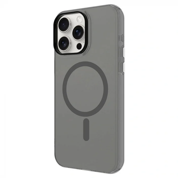 iPhone 15 Pro Max Kılıf M-safe Şarj Özellikli Buzlu Transparan C-Pro Sert Kapak