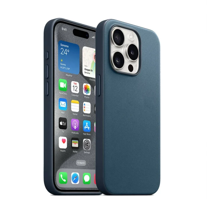 iPhone 15 Pro Max Kılıf M-safe Şarj Özellikli Mikro Fiber Optimal Kapak
