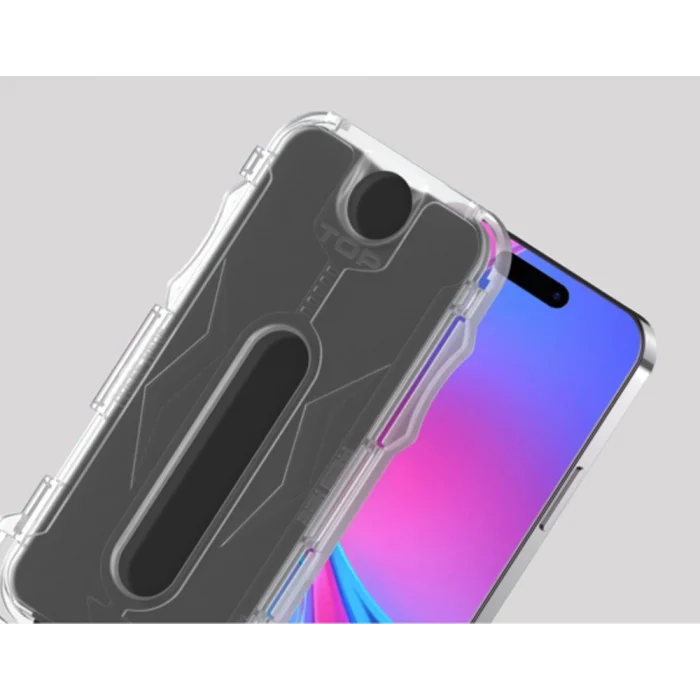iPhone 15 Pro Max Kolay Uygulama Aparatlı 5D Magic Privacy Glass Hayalet Cam Ekran