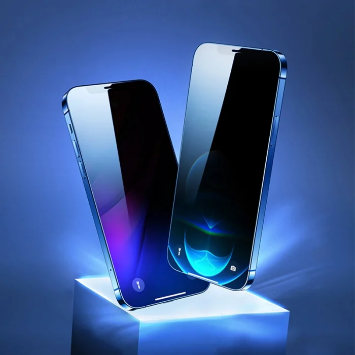 iPhone 15 Pro Max Kolay Uygulama Aparatlı 5D Magic Privacy Glass Hayalet Cam Ekran
