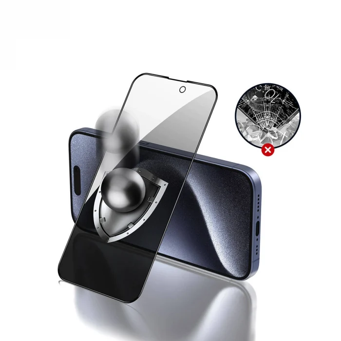 iPhone 15 Pro Max Rika Premium Privacy Temperli Cam Ekran Koruyucu