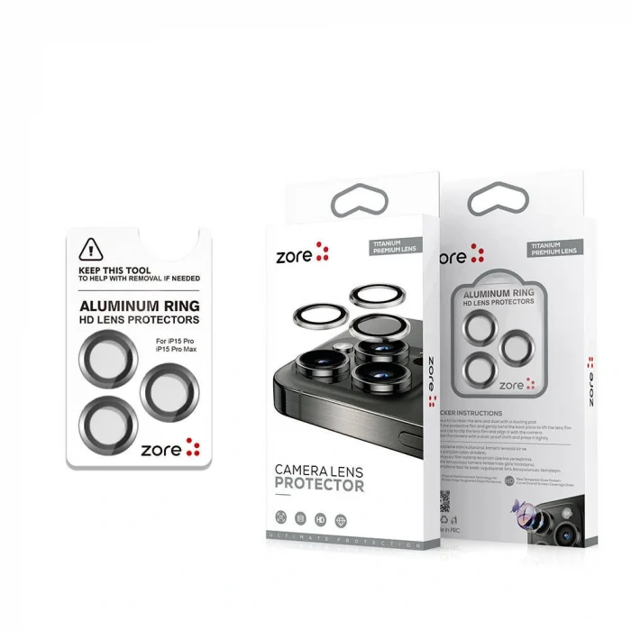 iPhone 15 Pro Max Safir CL-15 Parmak İzi Bırakmayan Anti-Reflective Kamera Lens Koruyucu