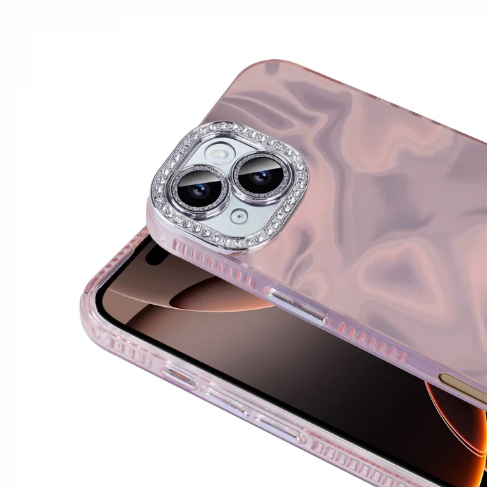 iPhone 16 Kılıf Airbagli Parlak Taş Detay Tasarımlı Esila Kapak