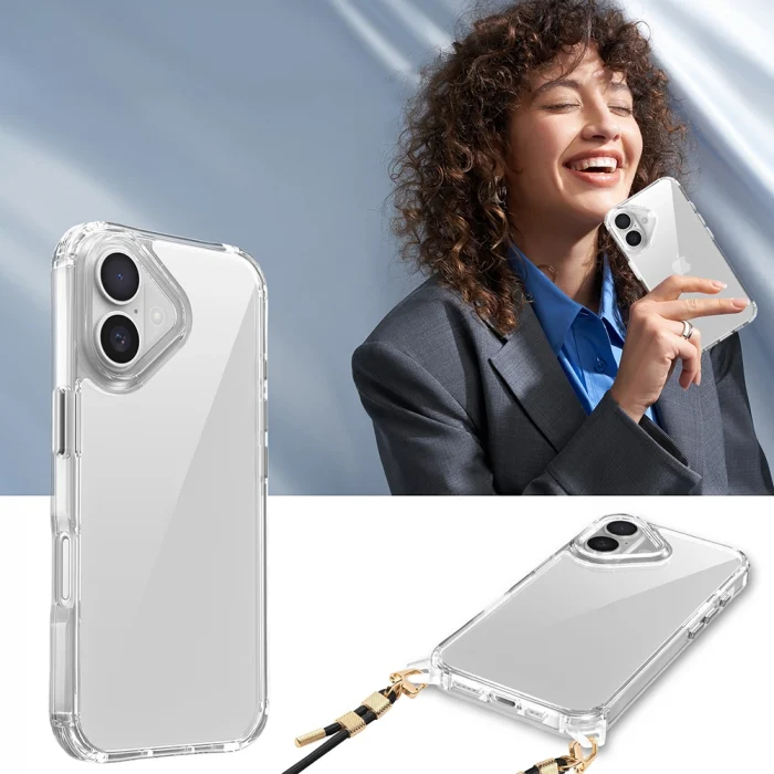 iPhone 16 Kılıf Airbagli Takılabilir Askı Aparatlı Snap Silikon Kapak