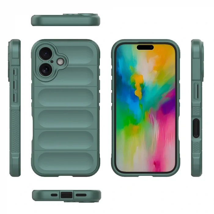 iPhone 16 Kılıf Esnek TPU Oyuklu Arka Yüzey Tasarımlı Etnik Silikon Kapak