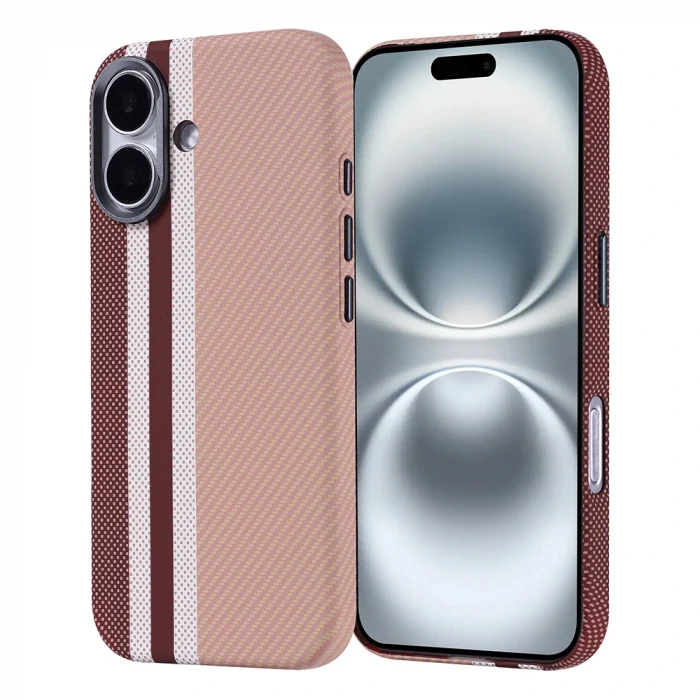 iPhone 16 Kılıf M-safe Şarj Özellikli Karbon Fiber Görünümlü Nekst Kapak