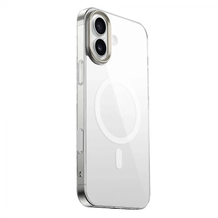 iPhone 16 Kılıf M-safe Şarj Özellikli Şeffaf Cam Arka Yüzey G-Glass Kapak