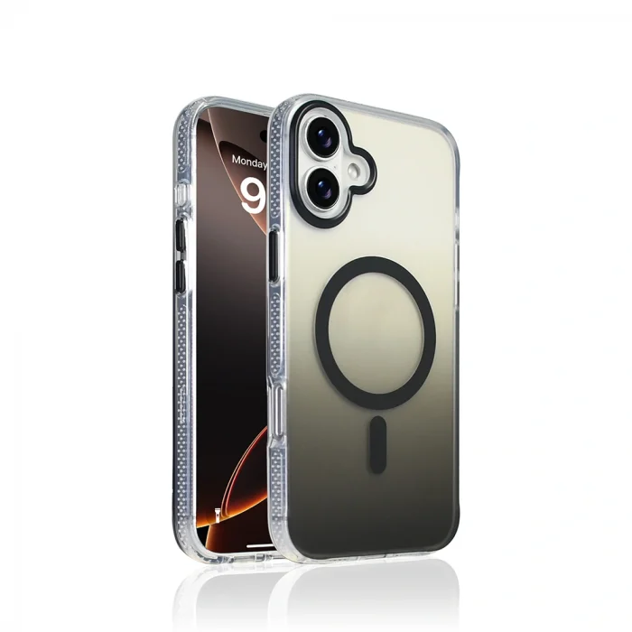 iPhone 16 Kılıf M-safe Şarj Özellikli Transparan Renk Geçişli Toros Kapak