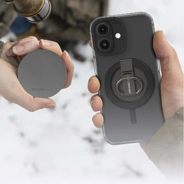 iPhone 16 Kılıf M-safe Şarj Özellikli Yüzük Standlı Amazingthing Titan Pro Serisi Kapak