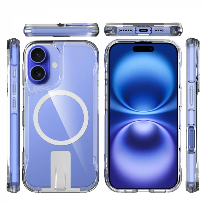 iPhone 16 Kılıf M-safe Şarj Özellikli T-Max Standlı Kapak