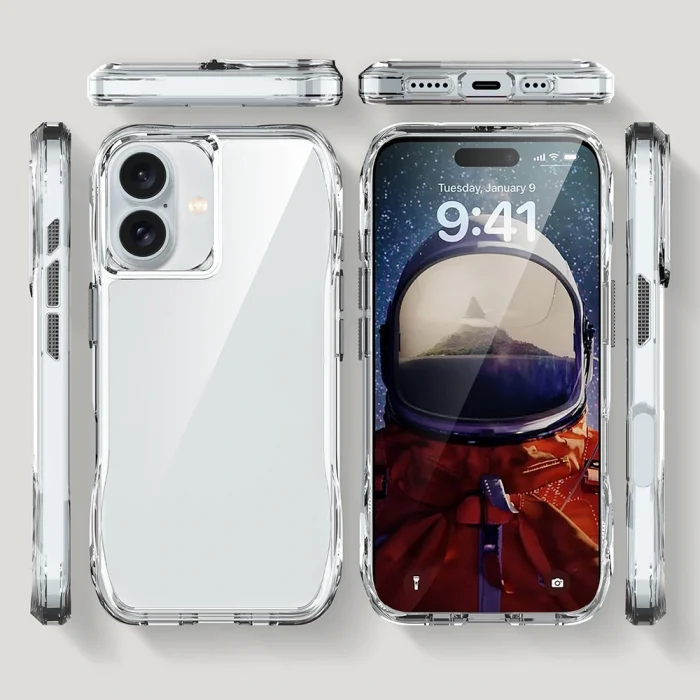 iPhone 16 Plus Kılıf Airbagli Şeffaf İncek Kapak