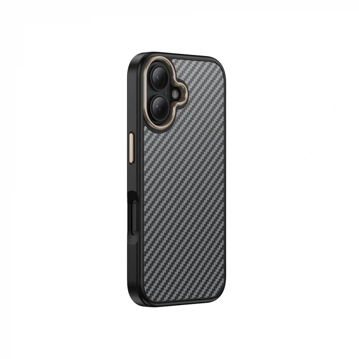 iPhone 16 Plus Kılıf M-safe Şarj Özellikli Karbon Fiber Görünümlü Antina Kapak
