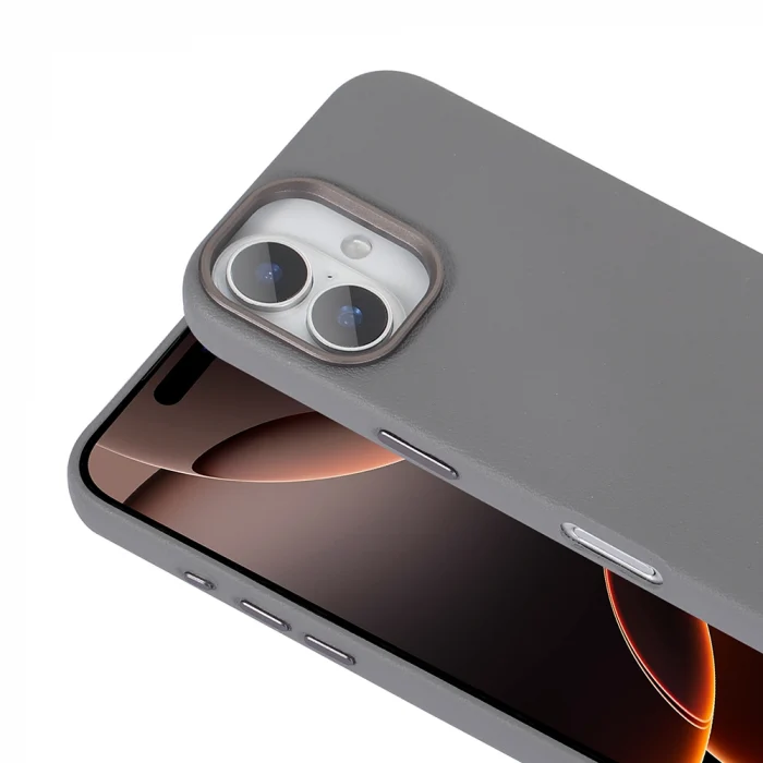 iPhone 16 Plus Kılıf M-safe Şarj Özellikli PU Deri Adora Kapak