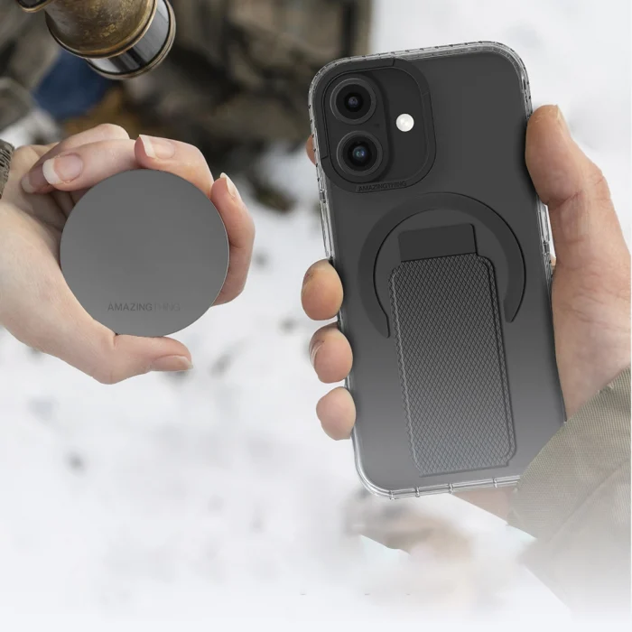 iPhone 16 Plus Kılıf M-safe Şarj Özellikli Standlı Amazingthing Titan Pro Plus Kapak