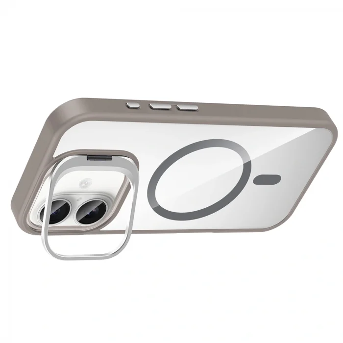 iPhone 16 Plus Kılıf Standlı ve Kamera Lens Hediyeli M-Safe Şarj Özellikli Etro Kapak