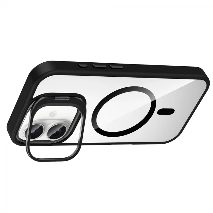 iPhone 16 Plus Kılıf Standlı ve Kamera Lens Hediyeli M-Safe Şarj Özellikli Etro Kapak