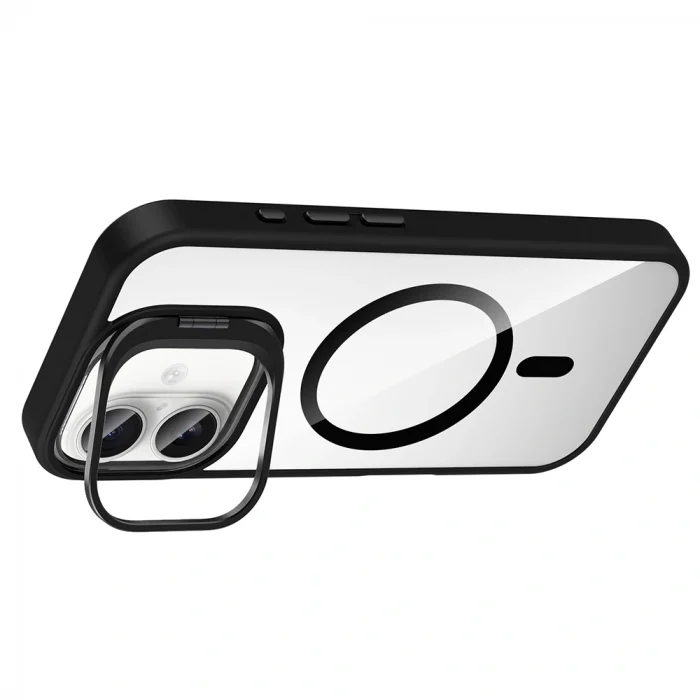 iPhone 16 Plus Kılıf Standlı ve Kamera Lens Hediyeli M-Safe Şarj Özellikli Etro Kapak