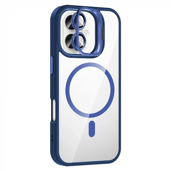 iPhone 16 Plus Kılıf Standlı ve Kamera Lens Hediyeli M-Safe Şarj Özellikli Etro Kapak