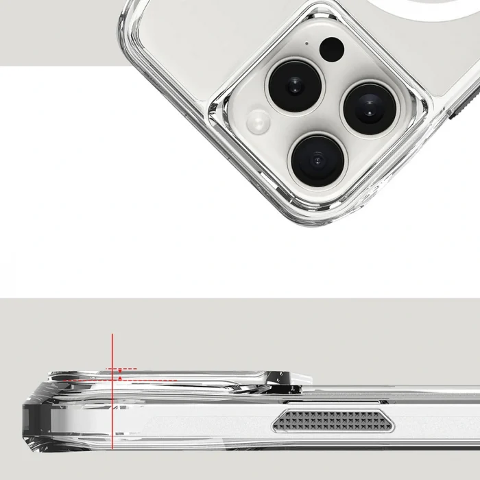 iPhone 16 Pro Kılıf M-safe Şarj Özellikli Airbagli Şeffaf İncek Kapak