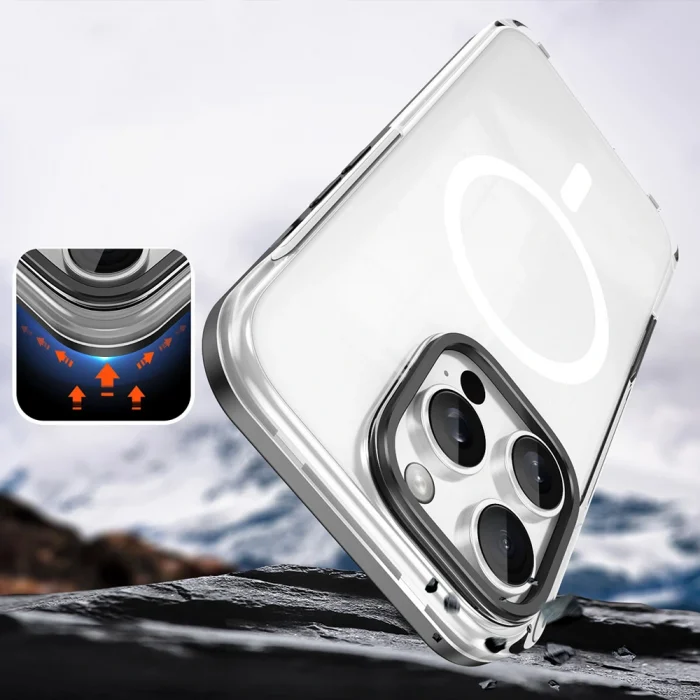 iPhone 16 Pro Kılıf M-safe Şarj Özellikli Çıkarılabilir Arka Yüzeyli Polar Kapak