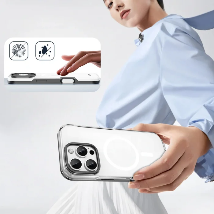 iPhone 16 Pro Kılıf M-safe Şarj Özellikli Çıkarılabilir Arka Yüzeyli Polar Kapak