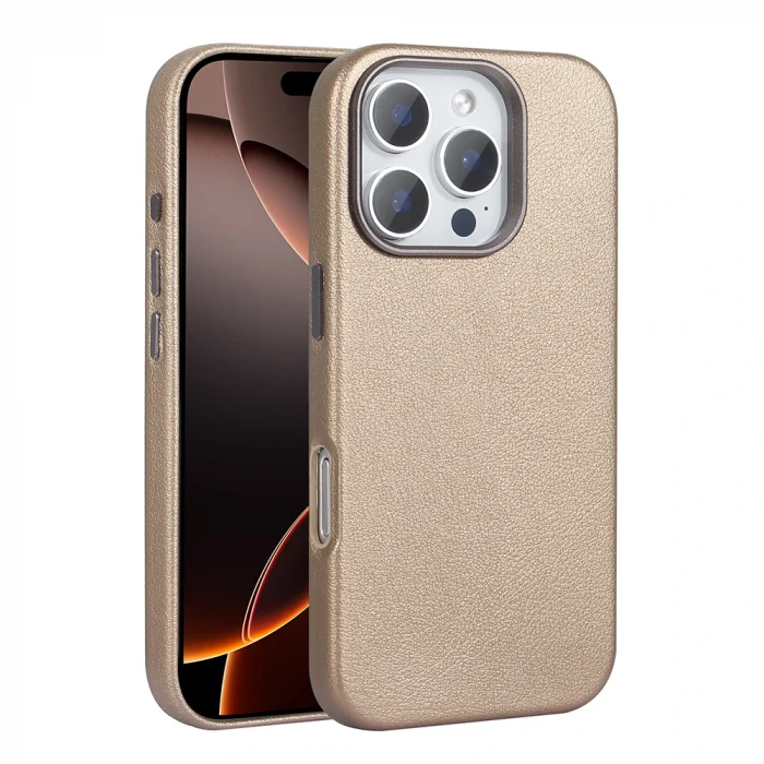 iPhone 16 Pro Kılıf M-safe Şarj Özellikli PU Deri Adora Kapak