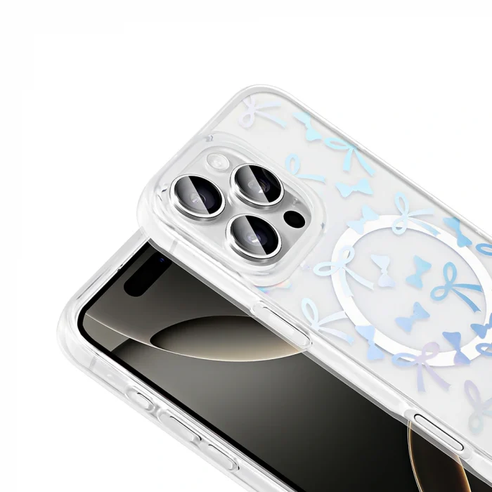 iPhone 16 Pro Kılıf M-Safe Şarj Özellikli Şeffaf Folk Sert Kapak