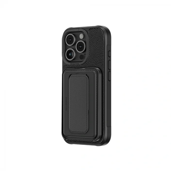 Apple iPhone 16 Pro Kılıf M-safe Şarj Özellikli Standlı Kartlıklı Set Amazingthing Glamour Luxe Serisi Kapak