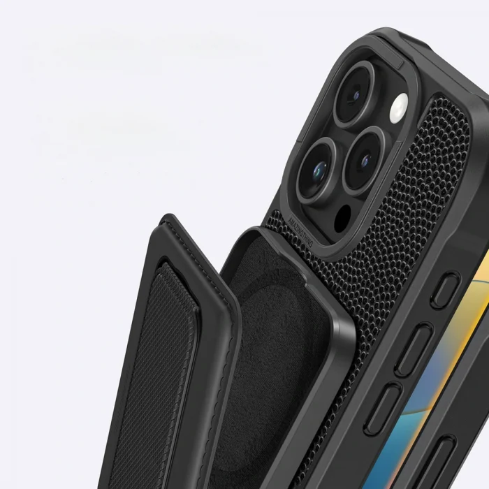 Apple iPhone 16 Pro Kılıf M-safe Şarj Özellikli Standlı Kartlıklı Set Amazingthing Glamour Luxe Serisi Kapak