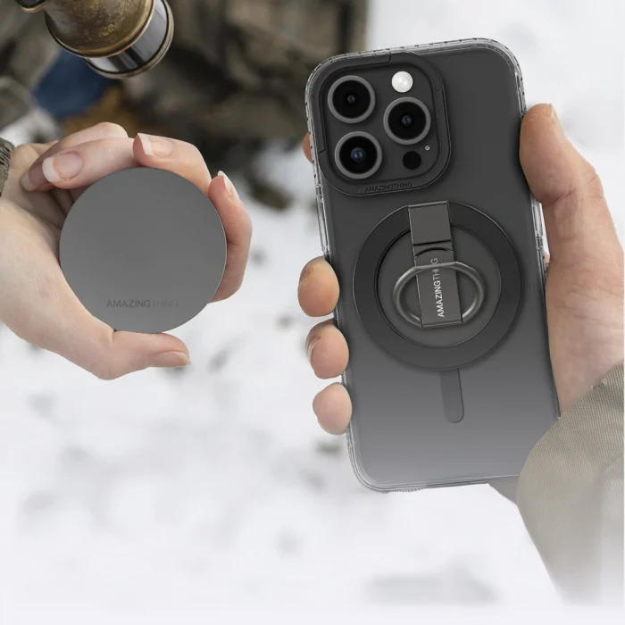 Apple iPhone 16 Pro Kılıf M-safe Şarj Özellikli Yüzük Standlı Amazingthing Titan Pro Serisi Kapak