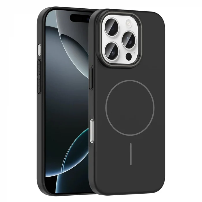 iPhone 16 Pro Kılıf M-safe Şarj Özellikli Ruby Sert Kapak