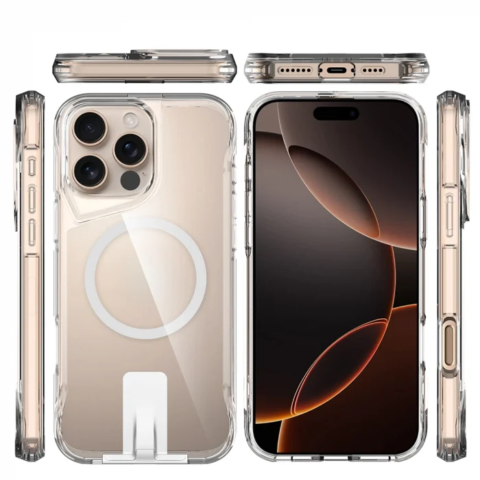 iPhone 16 Pro Kılıf M-safe Şarj Özellikli T-Max Standlı Kapak