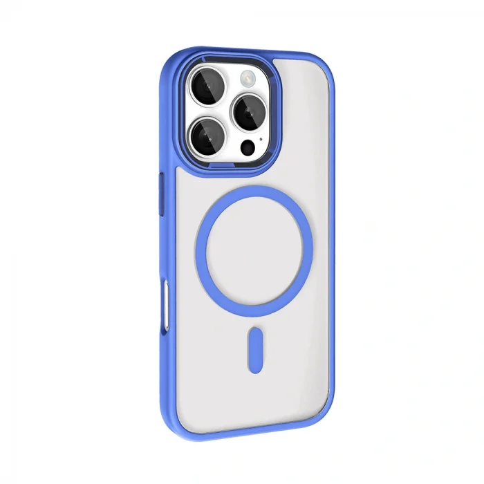 iPhone 16 Pro Kılıf Wireless Şarj Özellikli Krom M-safe Silikon Kapak