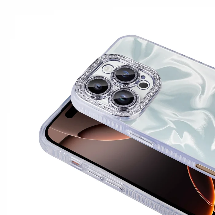 iPhone 16 Pro Max Kılıf Airbagli Parlak Taş Detay Tasarımlı Esila Kapak