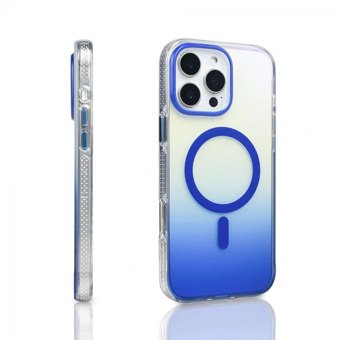 iPhone 16 Pro Max Kılıf M-safe Şarj Özellikli Transparan Renk Geçişli Toros Kapak