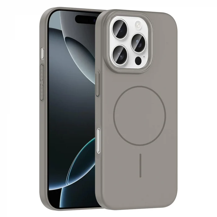 iPhone 16 Pro Max Kılıf M-safe Şarj Özellikli Ruby Sert Kapak