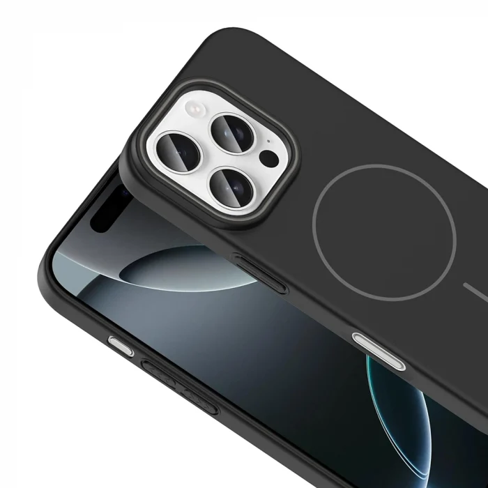 iPhone 16 Pro Max Kılıf M-safe Şarj Özellikli Ruby Sert Kapak