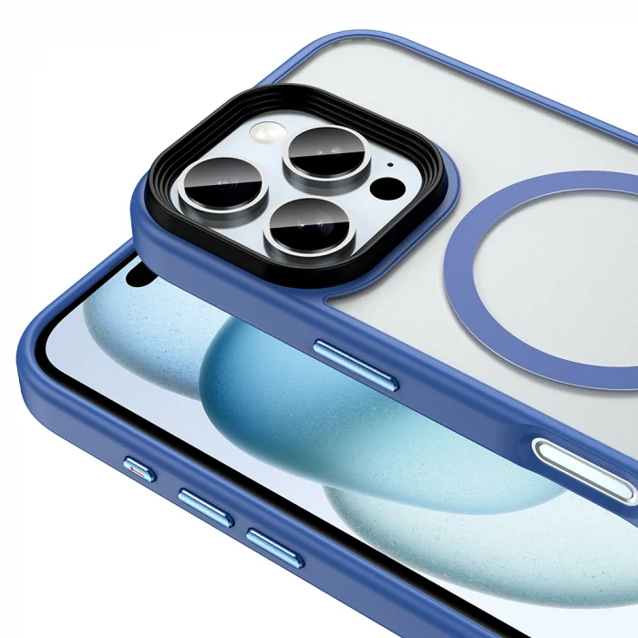 iPhone 16 Pro Max Kılıf Mat Arka Yüzey Wireless Şarj Özellikli Flet M-safe Kapak